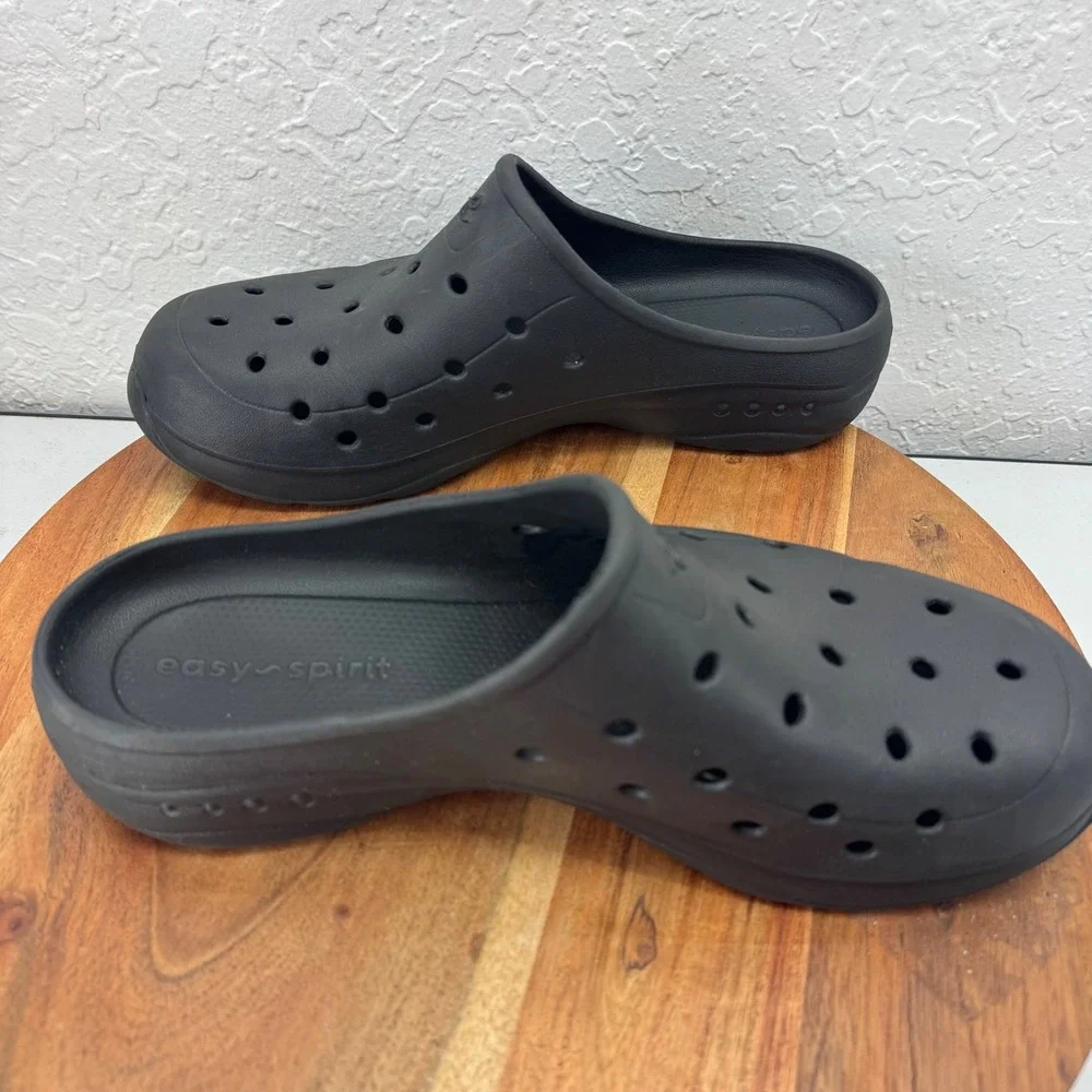 Easy Spirit Mens Black Slip On Clogs Mule Shoes Size‎ 9
